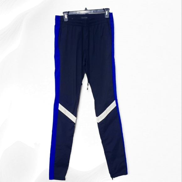 PacSun Ankle Zipper Black Blue and WhiteTrack Pants - Picture 6 of 11